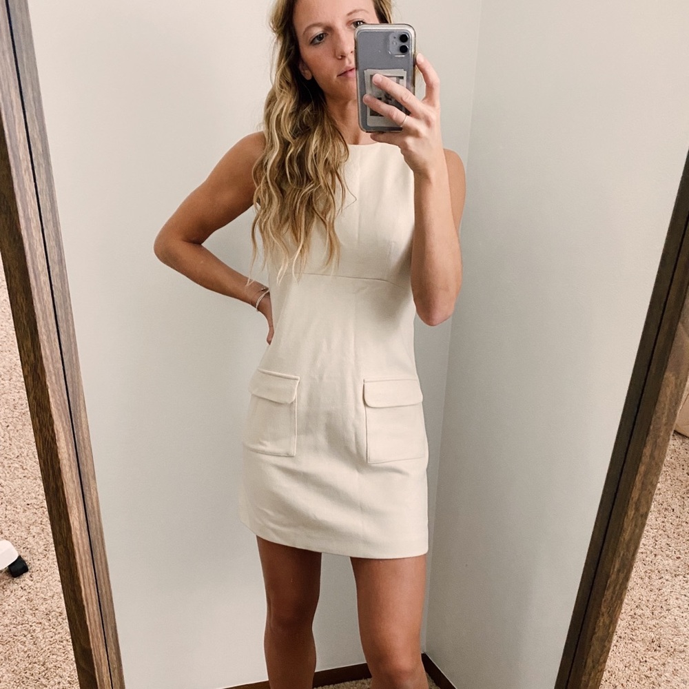 Cream Zara dress with pockets Brand new!
